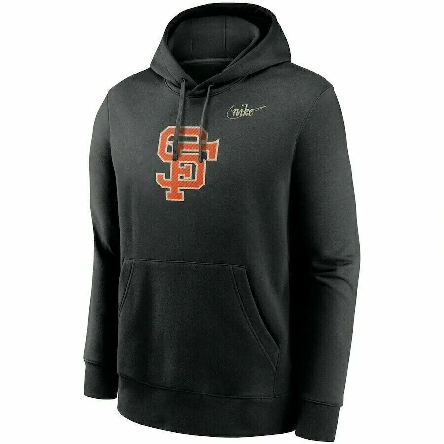 Nike Men's San Francisco Giants Cooperstown Collection Mashup Logo Hoodie - Black