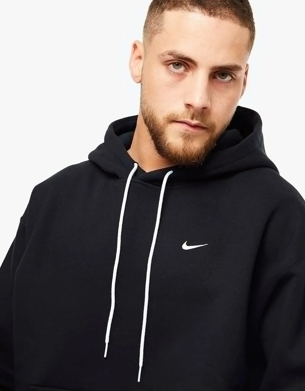 Nike Solo Swoosh Pullover Hoodie - Black/White