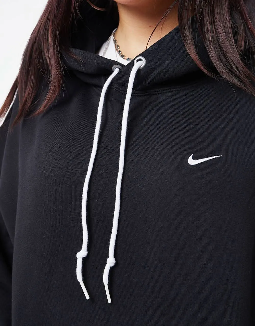 Nike Solo Swoosh Pullover Hoodie - Black/White