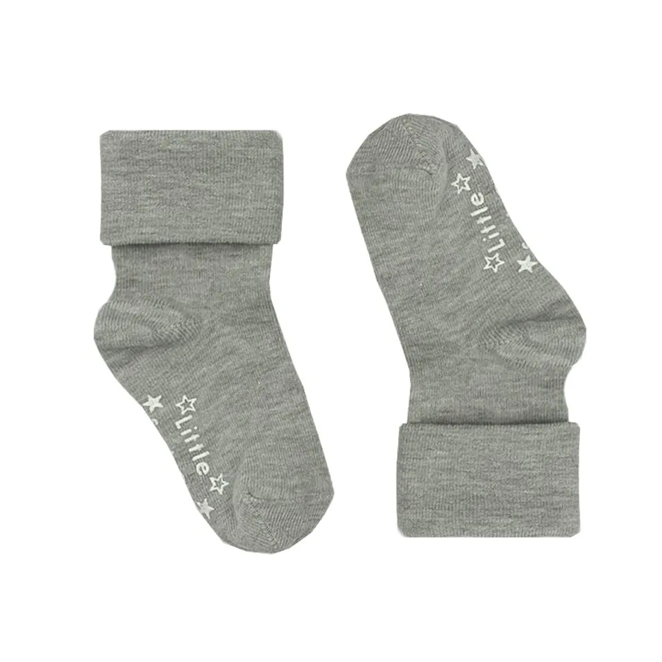 Non-Slip Stay On Baby and Toddler Socks - 3 Pack in Ocean Blue & Grey Sky