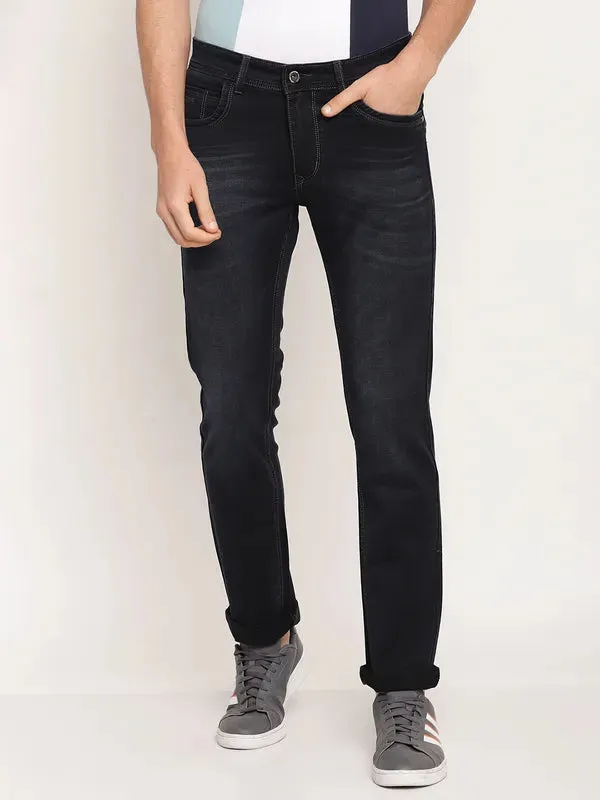 Octave Men Navy Blue Regular Fit Stretchable Jeans