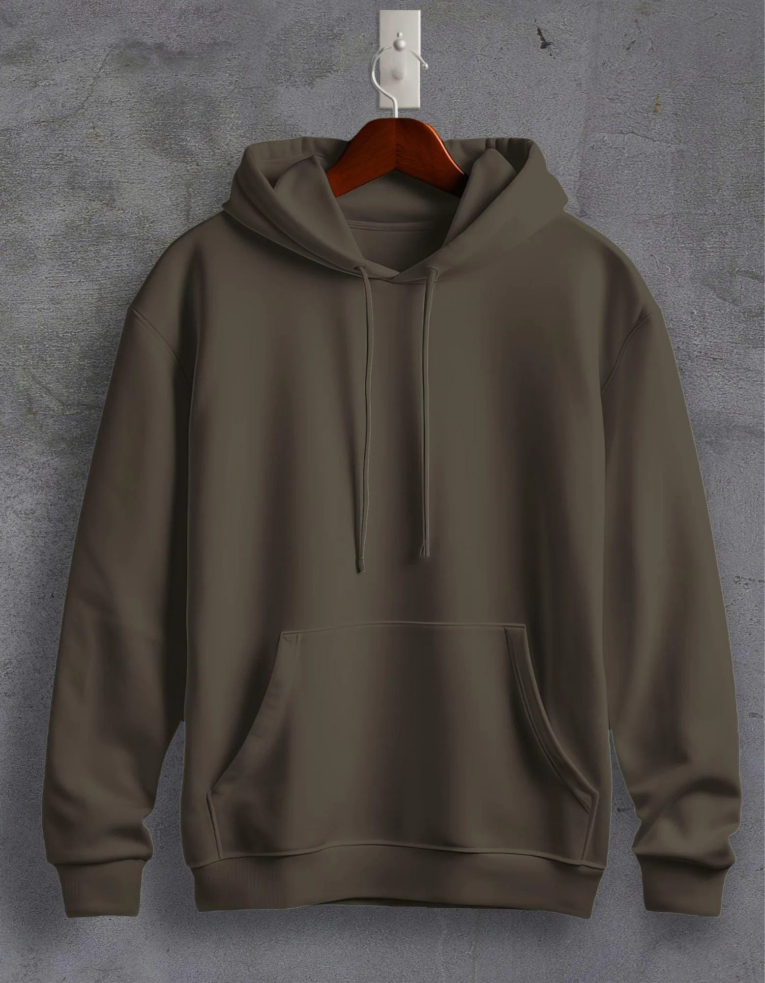 Olive Green Plain Unisex Hoodie For Men/Women