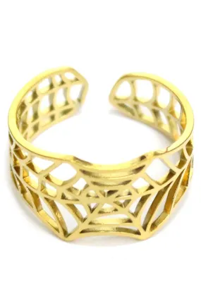 Open Band Spiderweb Ring - Gold