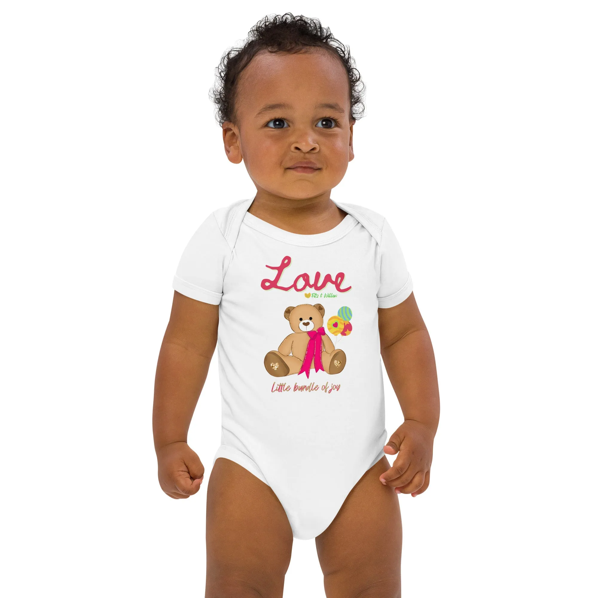 Organic cotton baby bodysuit, Bundle of Joy - Fitz & Willow