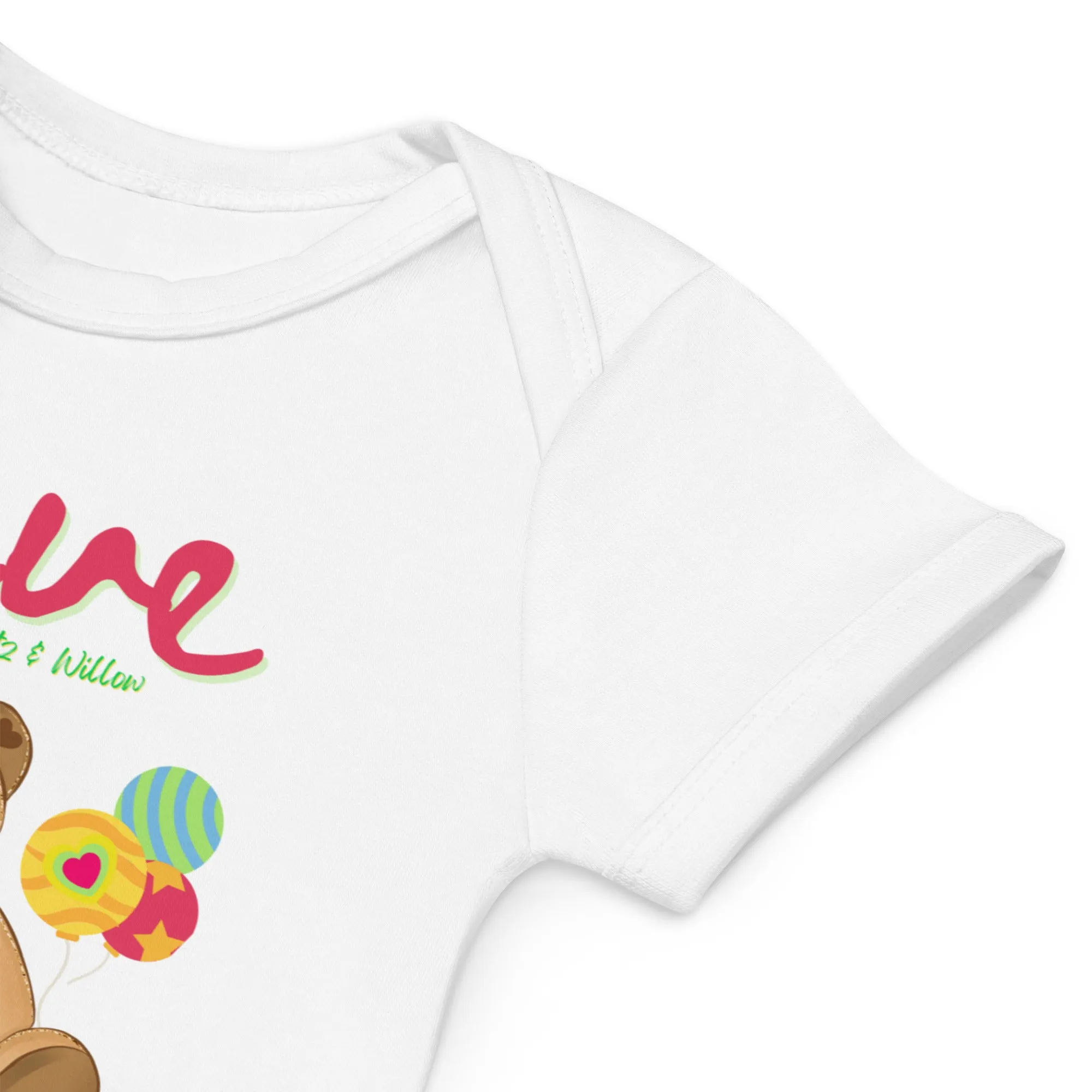 Organic cotton baby bodysuit, Bundle of Joy - Fitz & Willow