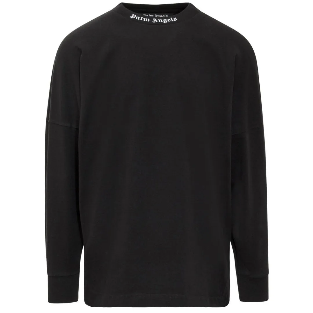 Palm Angels Classic Logo Long Sleeve Black T Shirt