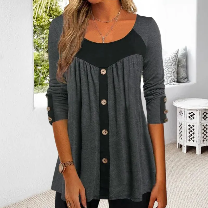 Panelled Button T-shirt