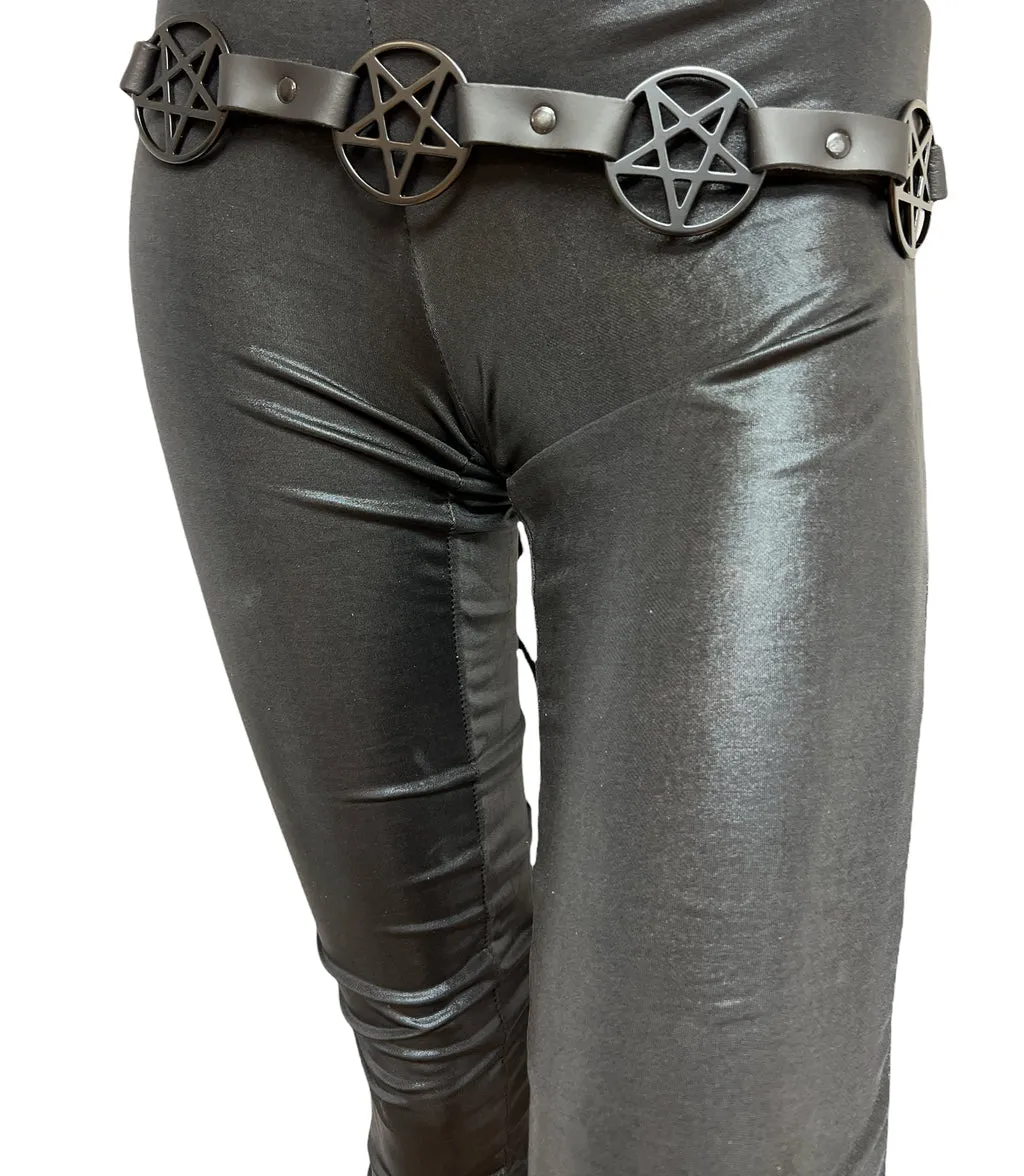 Pentagram Link Leather Belt by Funk Plus