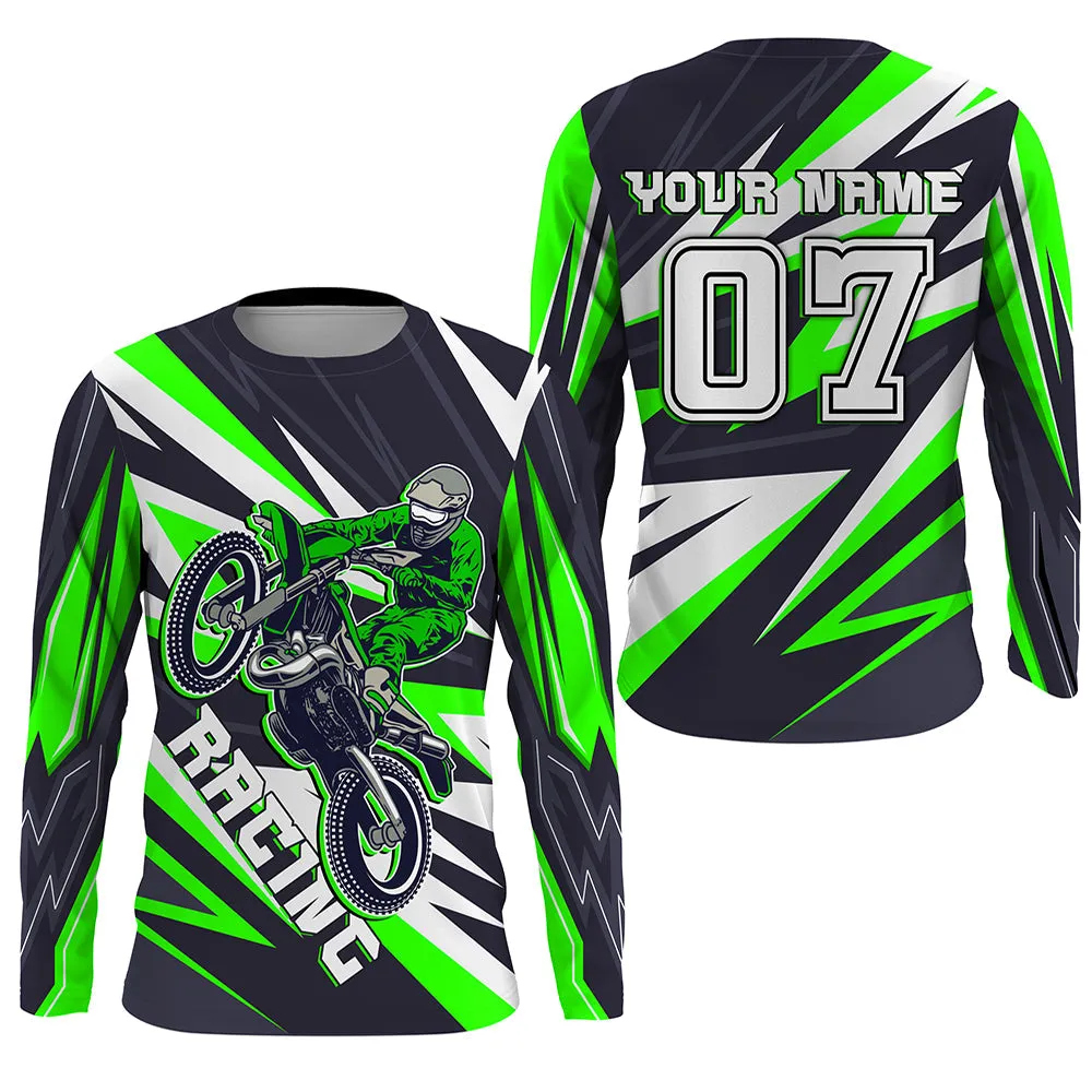 Personalized Name Number Racing Jersey Multicolor Men Women Dirt Bike Long Sleeve Shirt Supercross Motocross