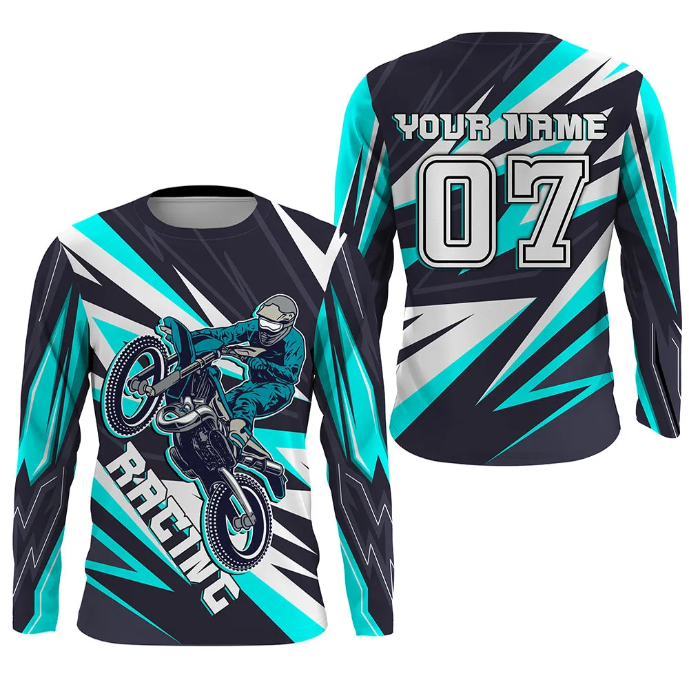 Personalized Name Number Racing Jersey Multicolor Men Women Dirt Bike Long Sleeve Shirt Supercross Motocross