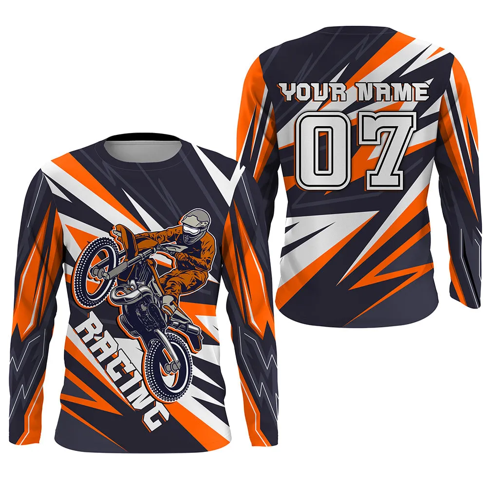 Personalized Name Number Racing Jersey Multicolor Men Women Dirt Bike Long Sleeve Shirt Supercross Motocross