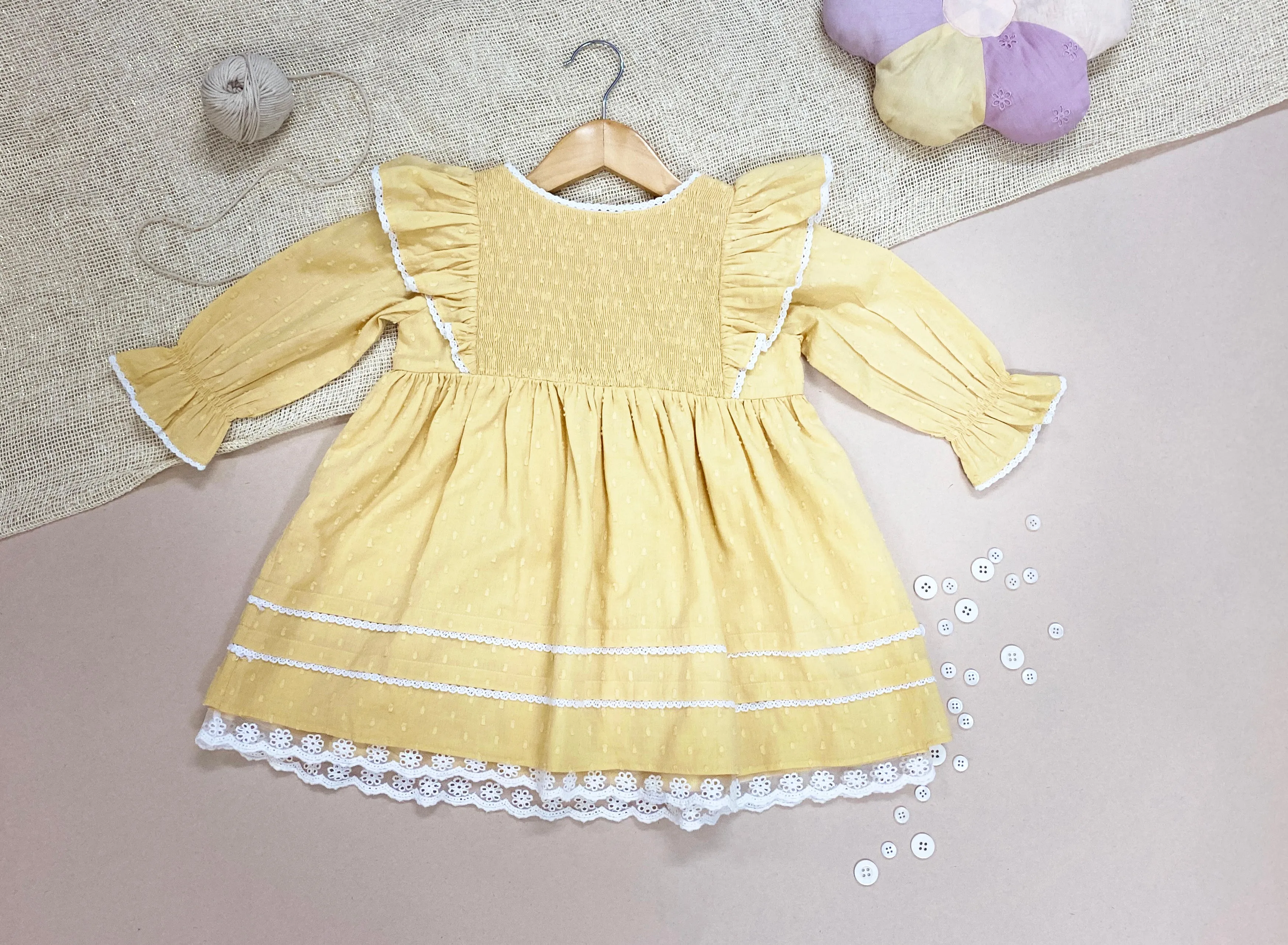 Petit Smocking Ruffle - Yellow Dress