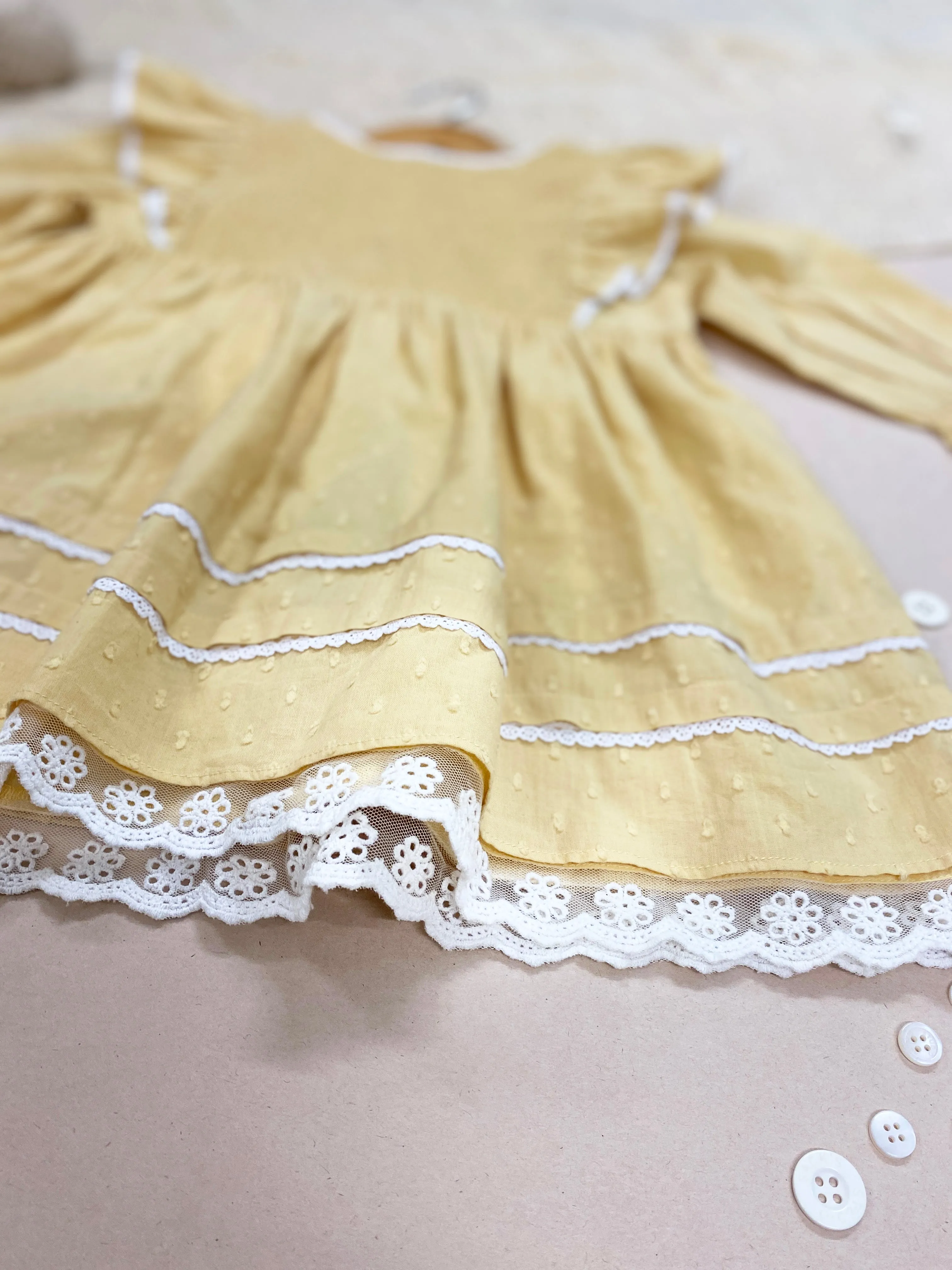 Petit Smocking Ruffle - Yellow Dress