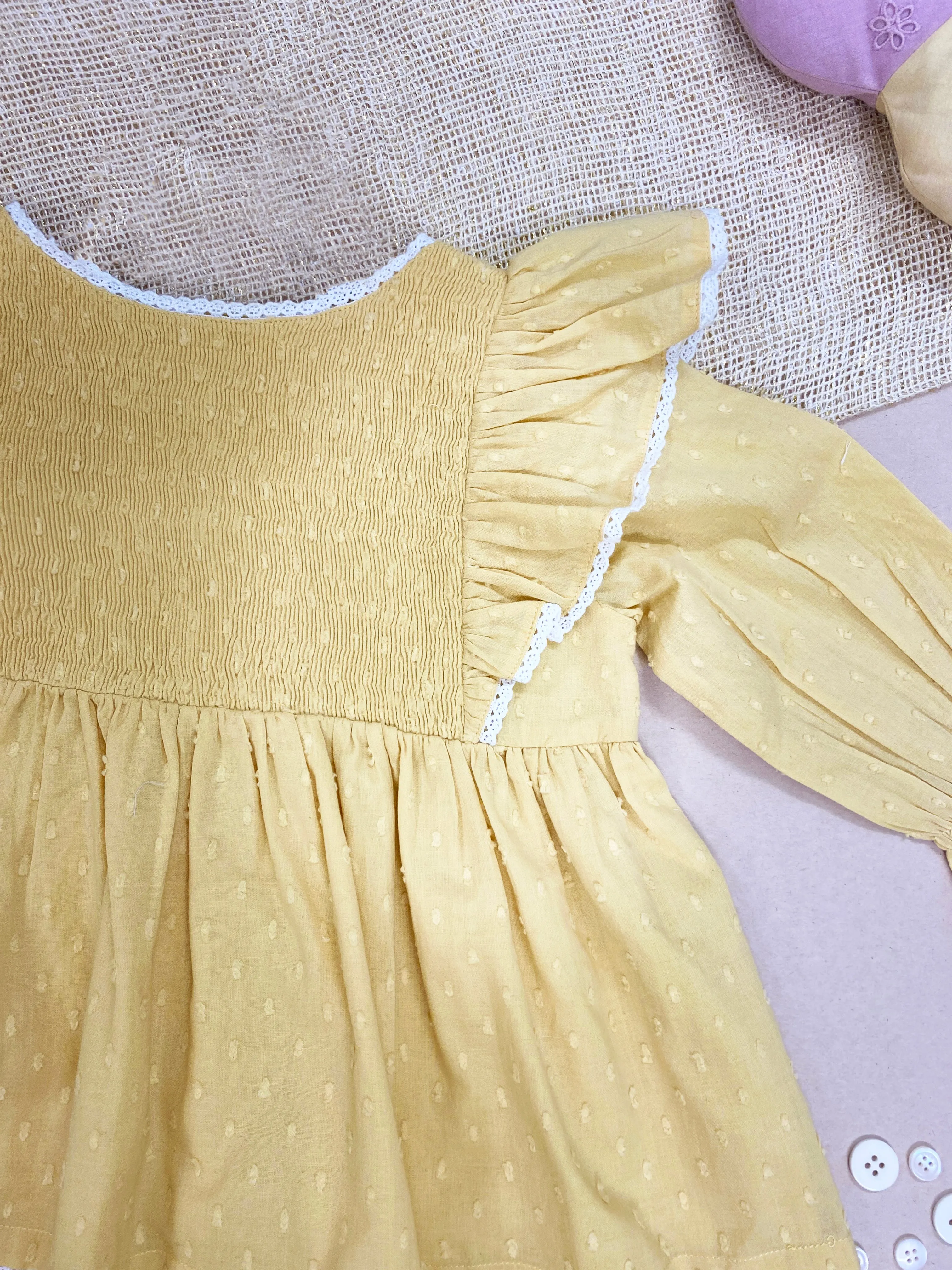 Petit Smocking Ruffle - Yellow Dress