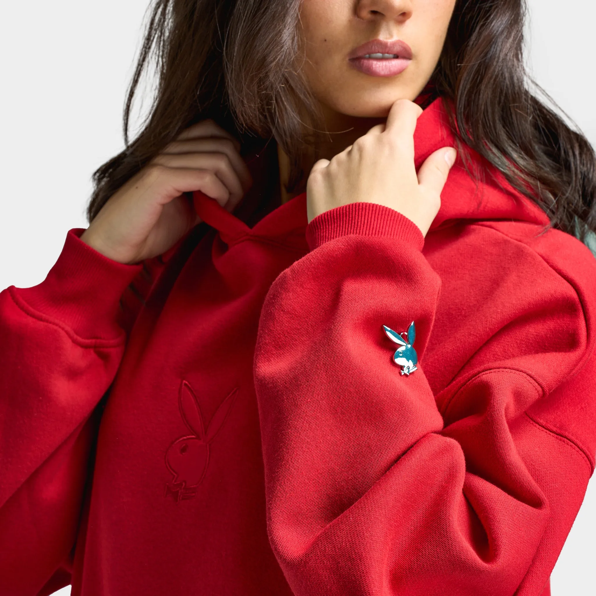 Playboy Women's Cherry Diamonte Hoodie / Black