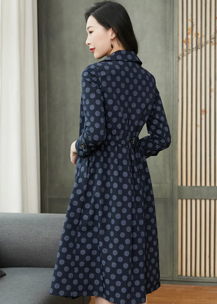 Polka Dot Custom Single Breated Trench Coat