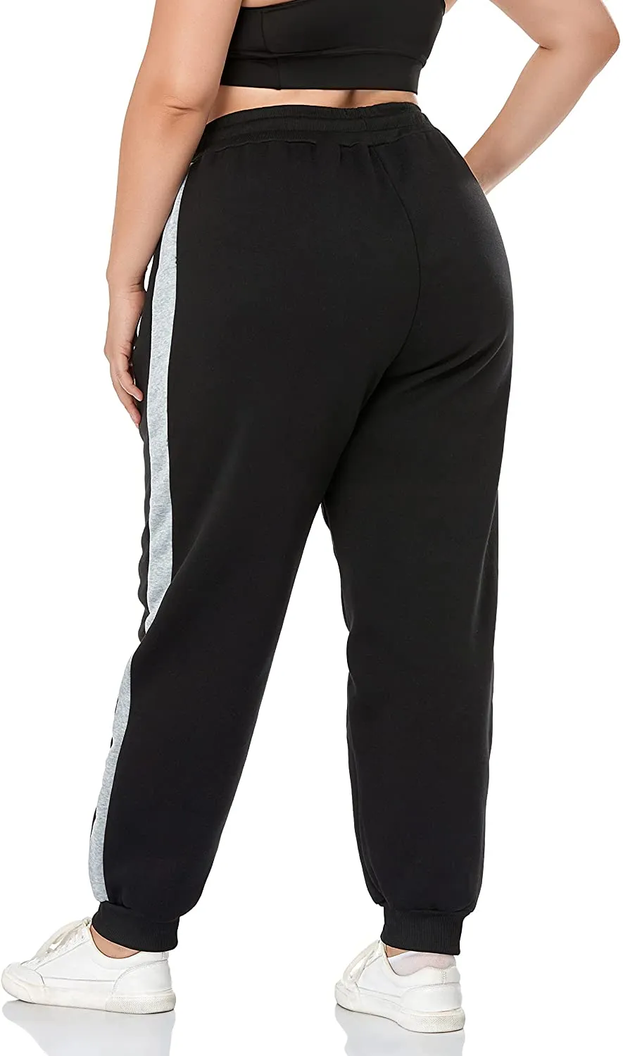 Porcelain Plus Size Fleece Lined Sweatpants with Pockets