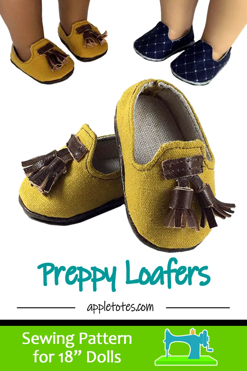 Preppy Loafers Sewing Pattern for 18" Dolls