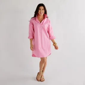 Preppy Star Dress - Pink with Green Star