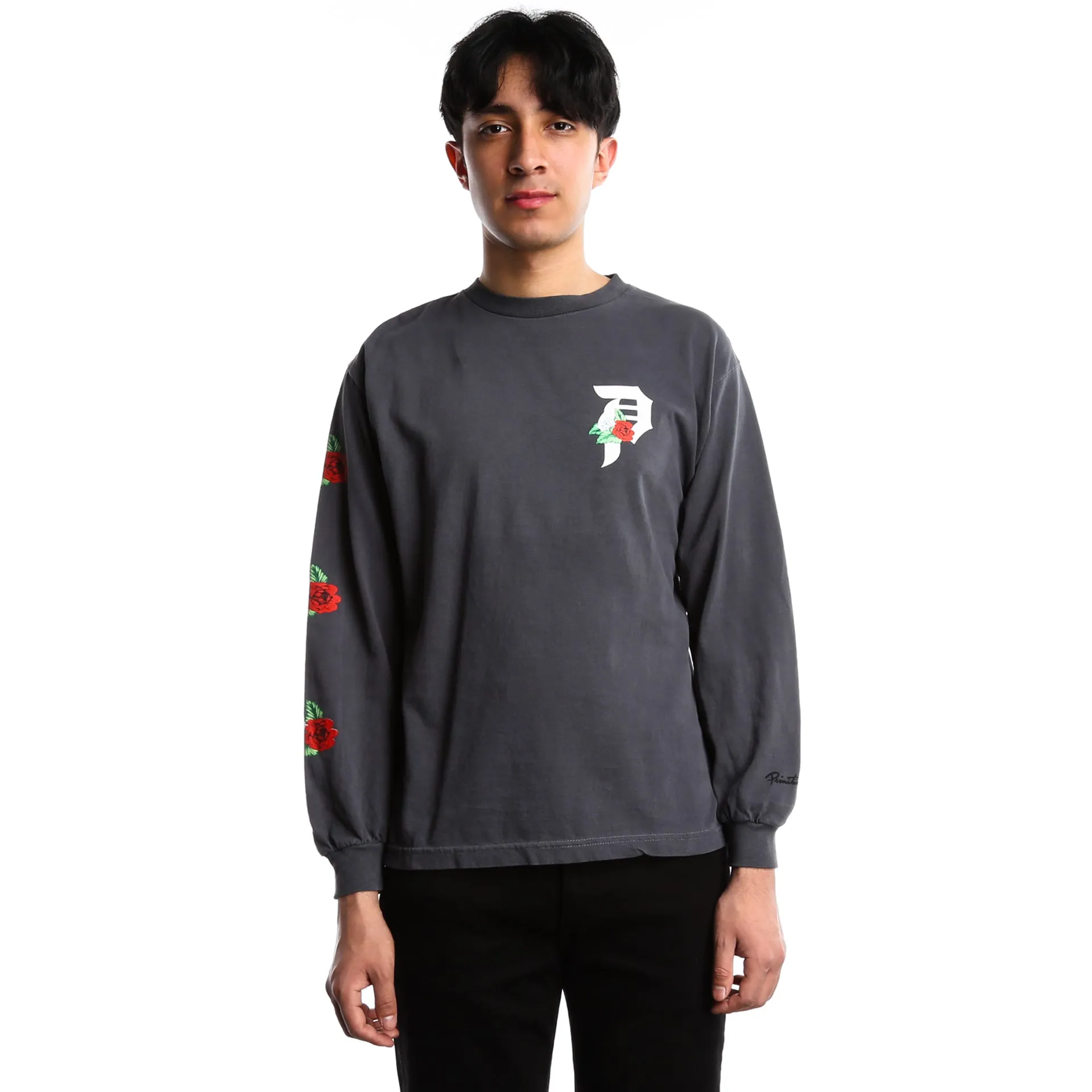 Primitive Dos Flores Over Dye L/S - Black