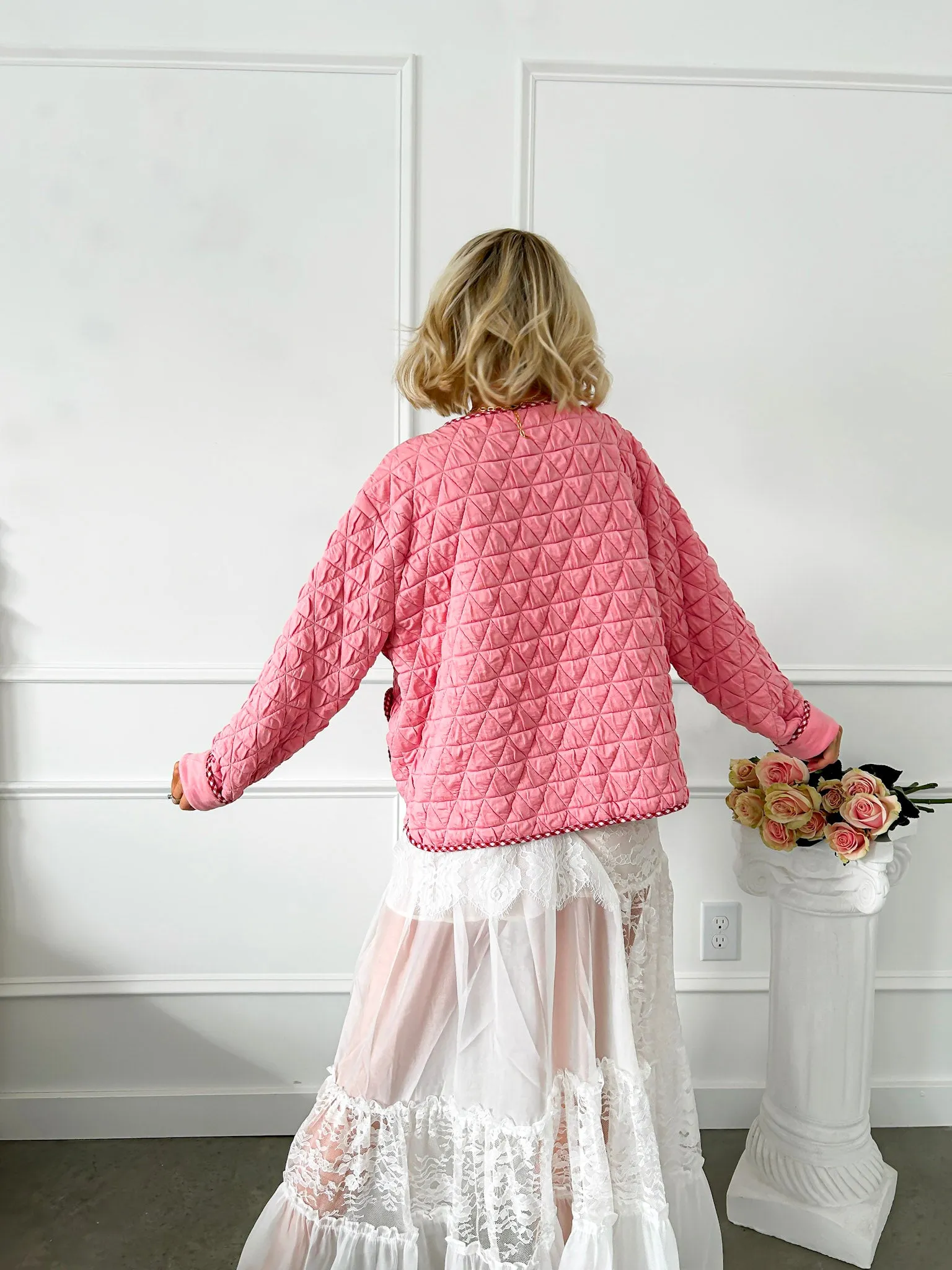 Quilted Crush Pink Gingham Heart Jacket