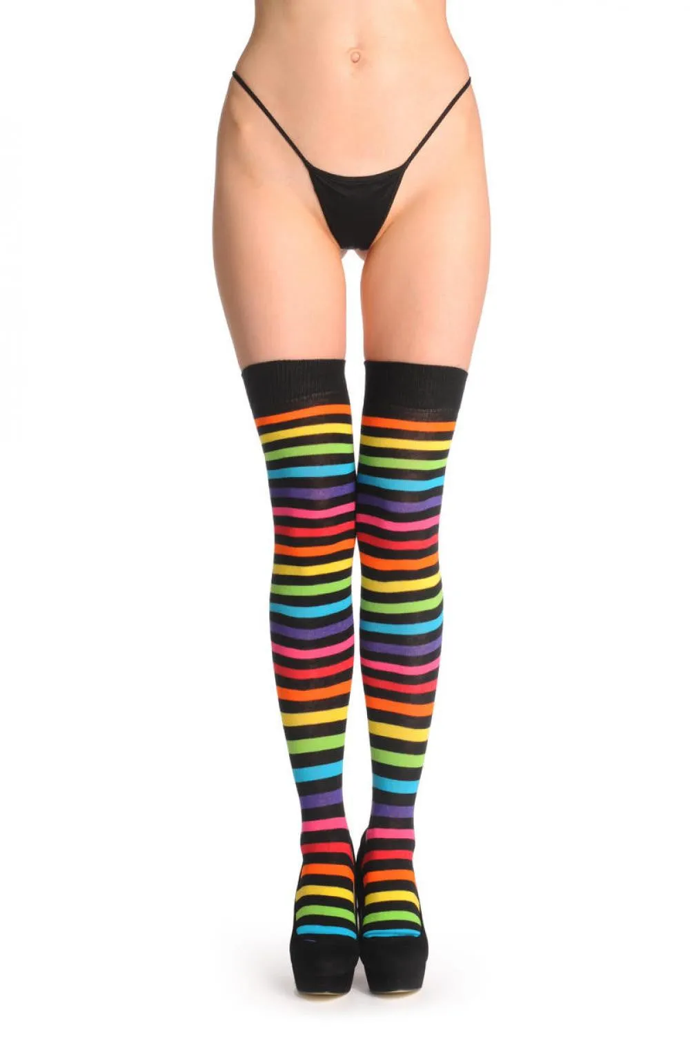 Rainbow & Black Stripes