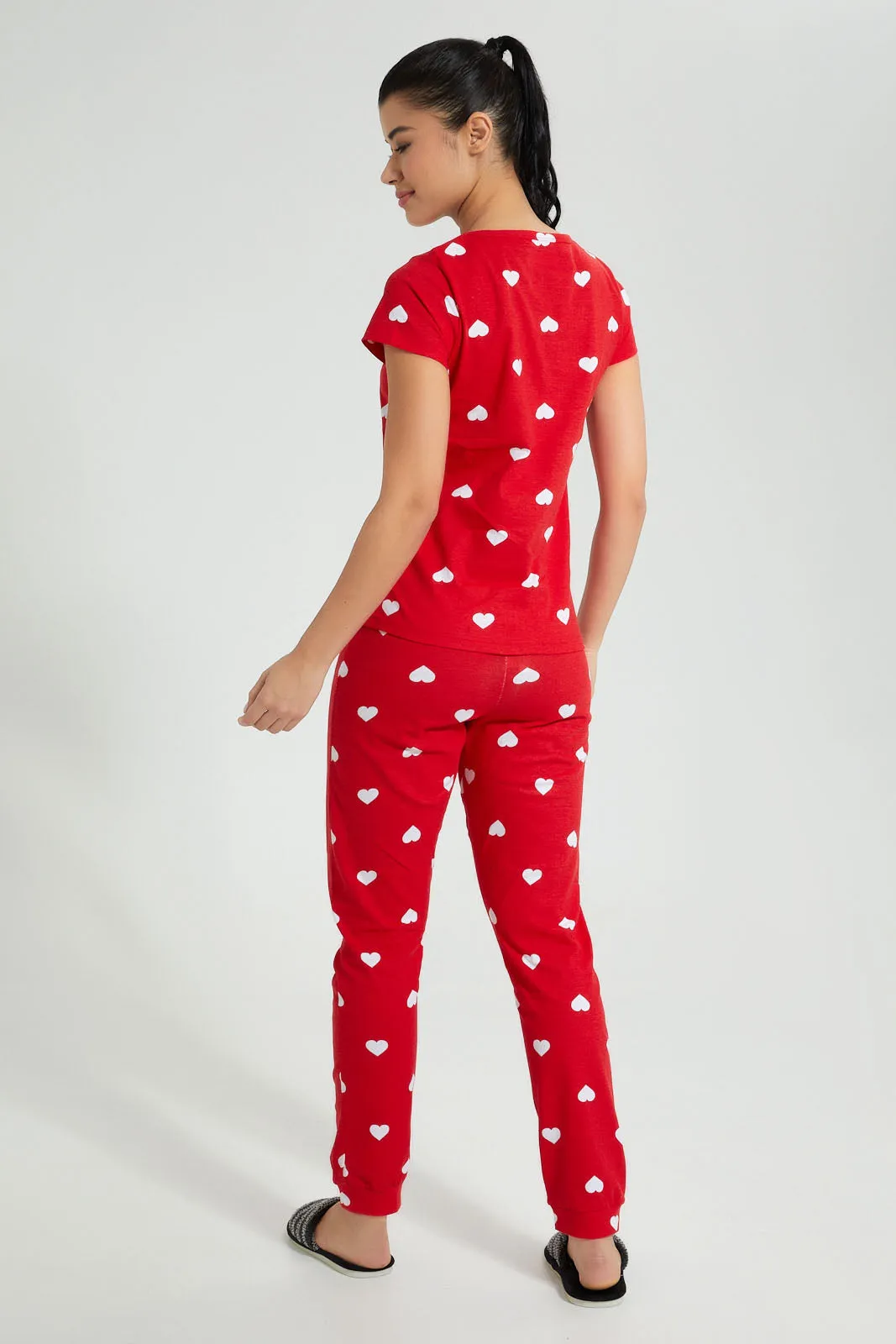 Red Heart Pyjama Set (2 Piece)