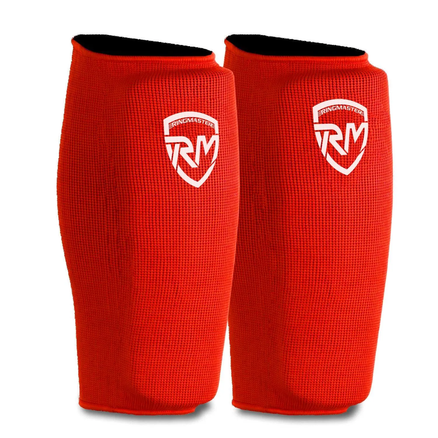 RingMaster Sports Elastic Shin Pads Red