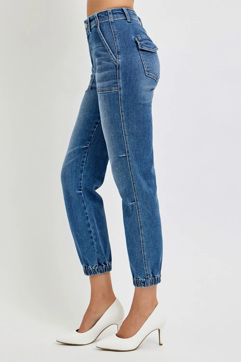 RISEN High Rise Ankle Jogger Jeans