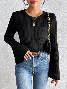 Round Neck Flare Sleeve T-Shirt