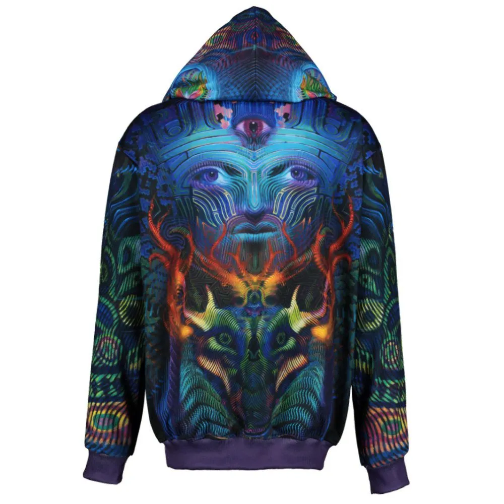 Sacred Geometry Hoodie | Fractal Hoodie | Psy Clothing | Festival Hoodie | Psychedelic Sweater | Hierophant (HD)