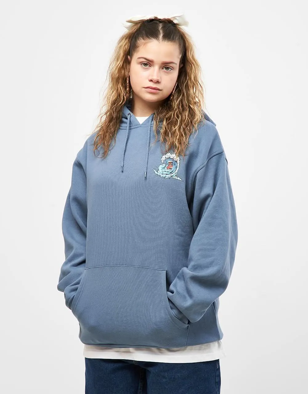 Santa Cruz Screaming Wave Pullover Hoodie - Dusty Blue