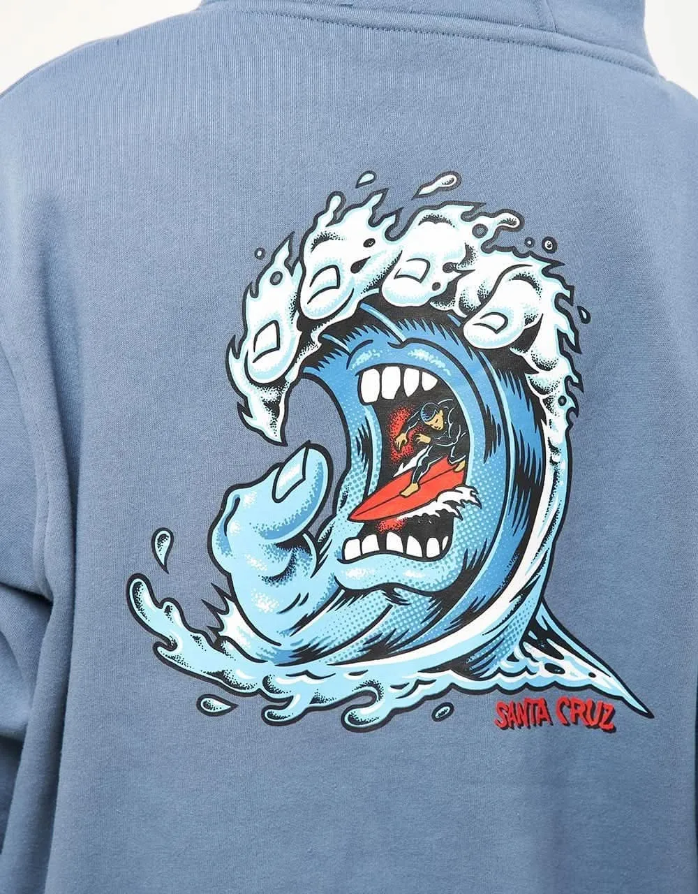 Santa Cruz Screaming Wave Pullover Hoodie - Dusty Blue