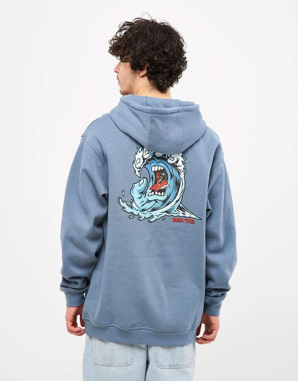 Santa Cruz Screaming Wave Pullover Hoodie - Dusty Blue