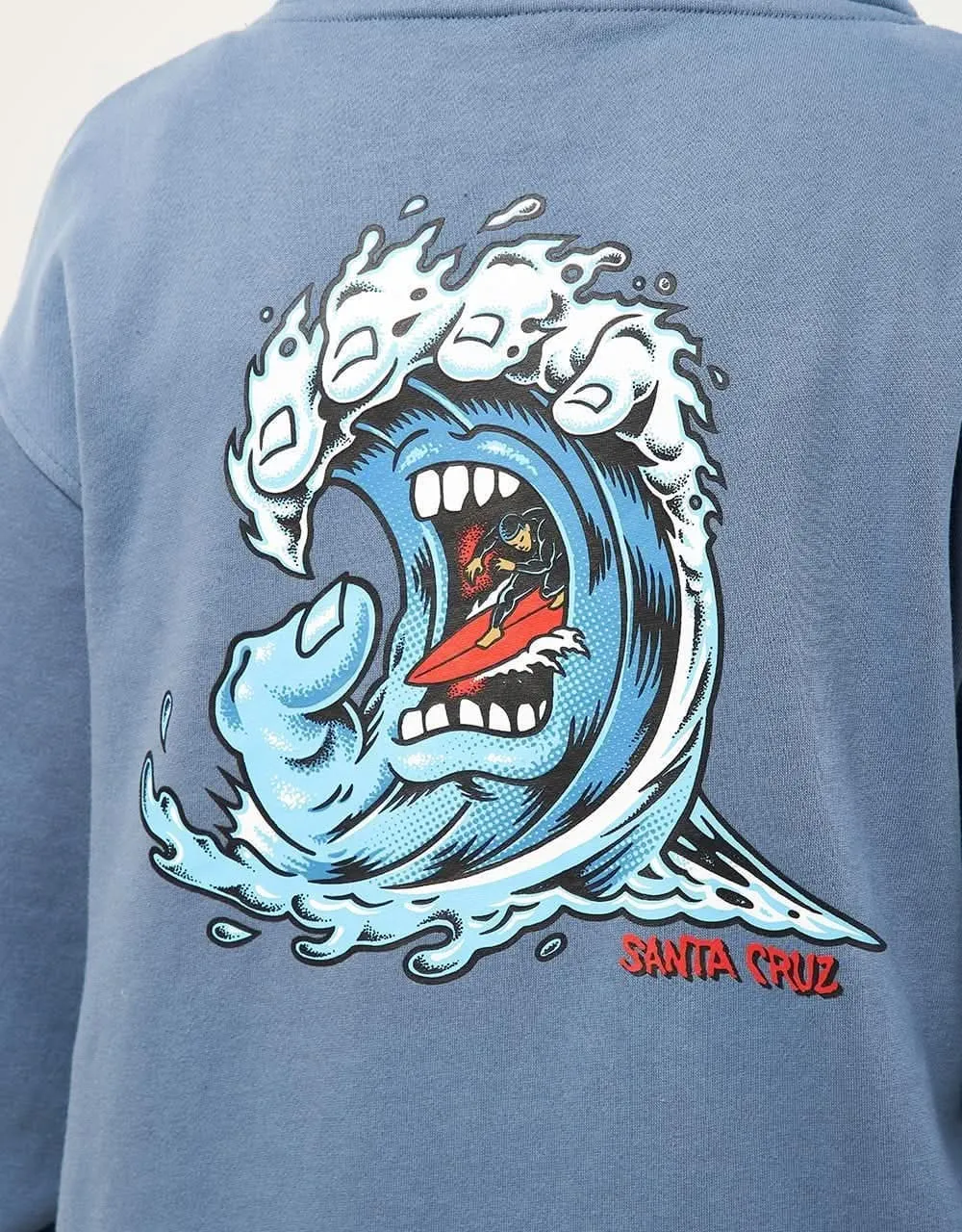 Santa Cruz Screaming Wave Pullover Hoodie - Dusty Blue