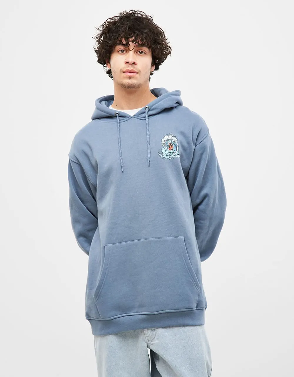 Santa Cruz Screaming Wave Pullover Hoodie - Dusty Blue