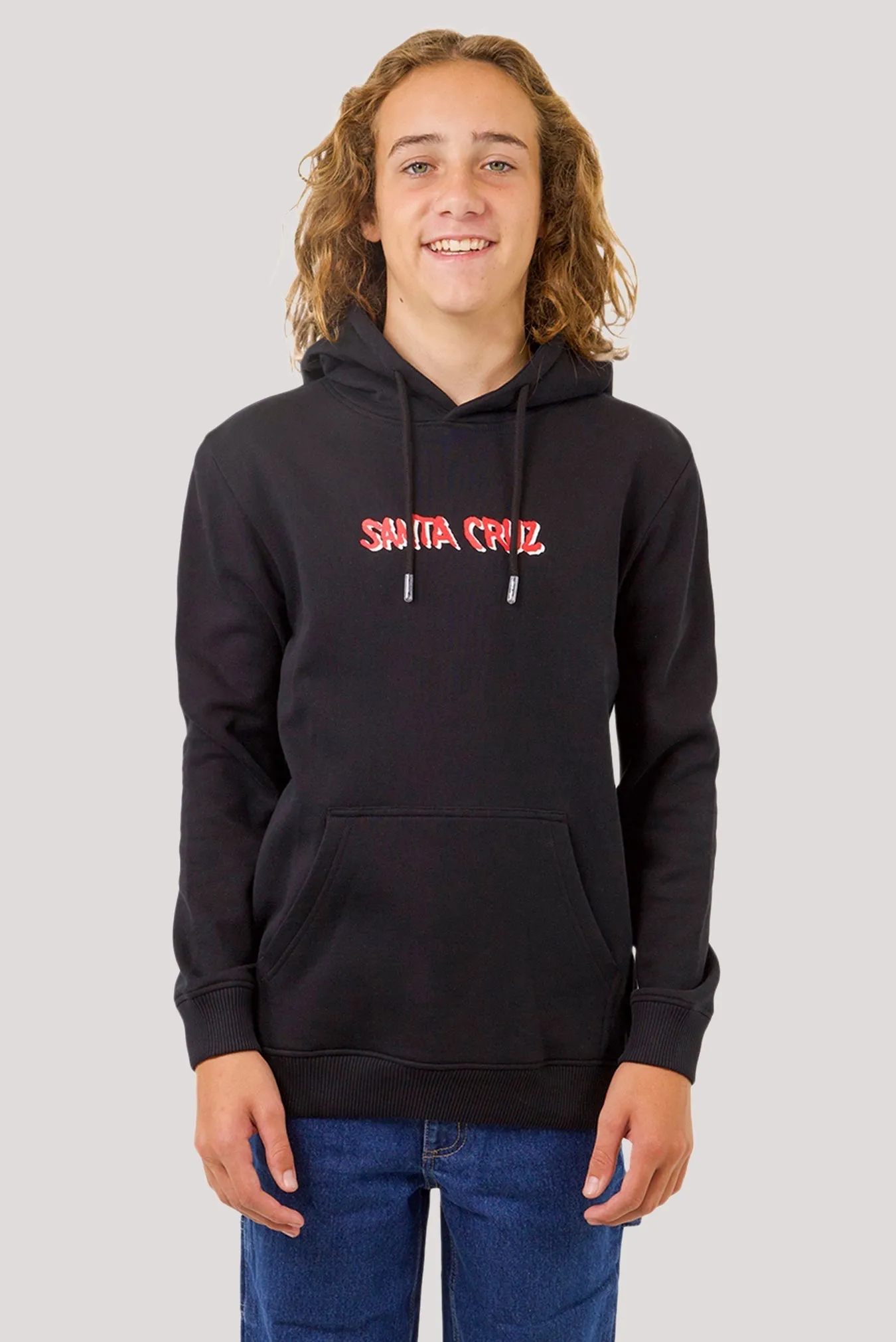 Screaming Wave Strip Hoodie | Black