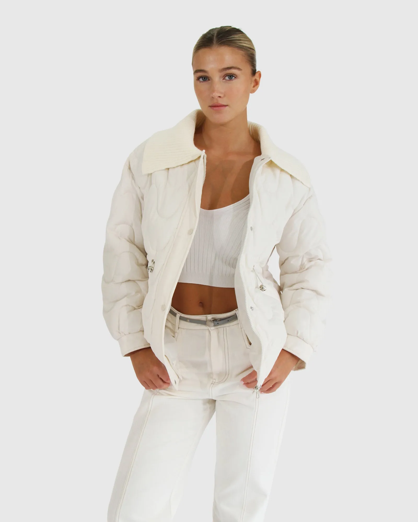 See You Again Quilted Jacket - Cream