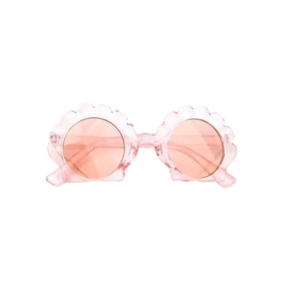 Shell Sunglass, Peach and Clear