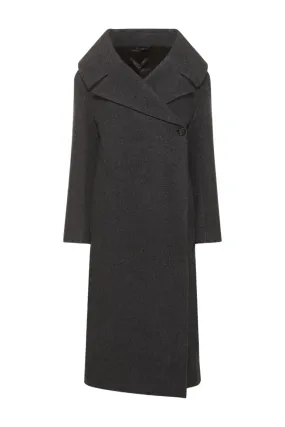 Side-Button Wool-Blend Coat