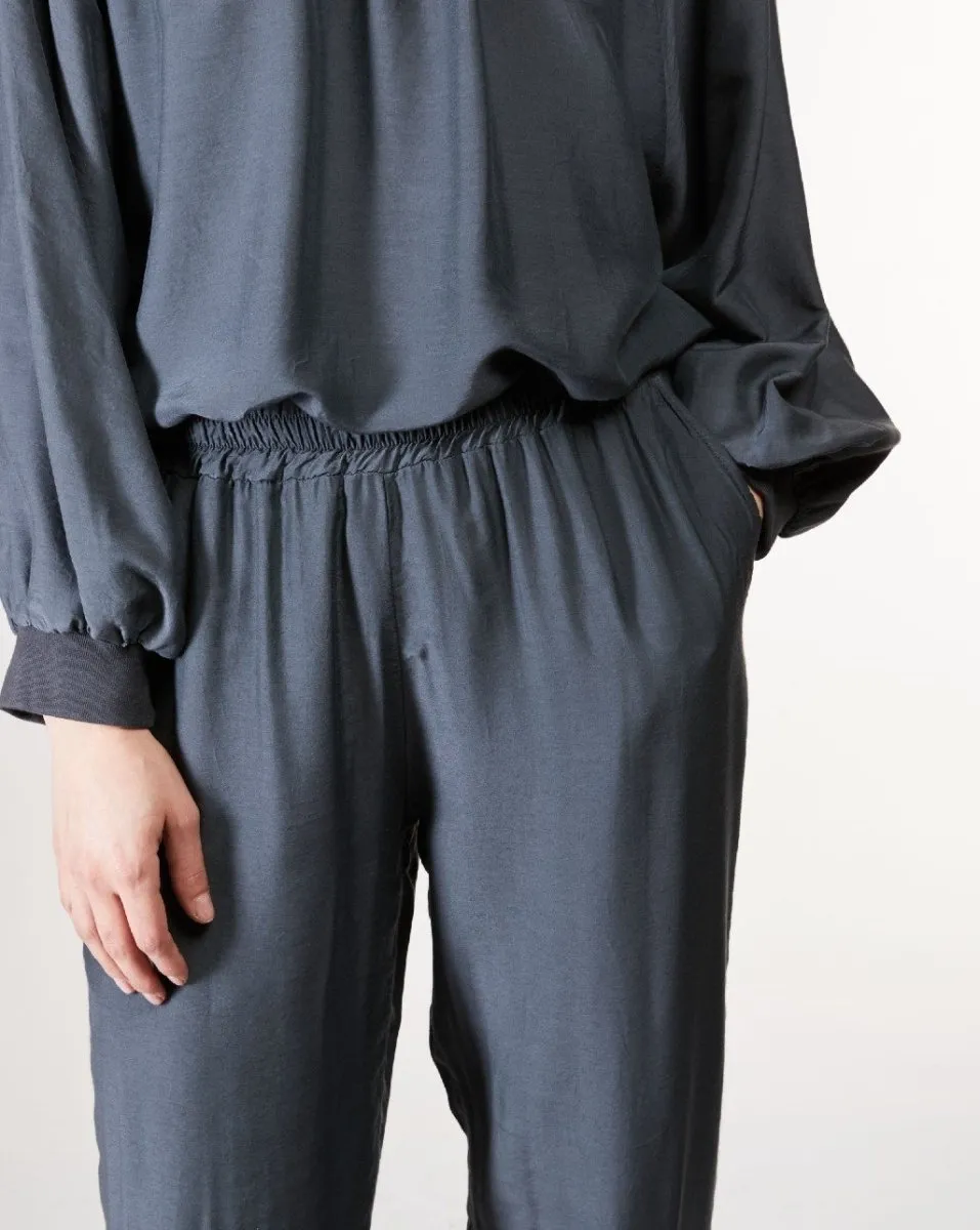 Silk Blend Elastic Jogging Pant