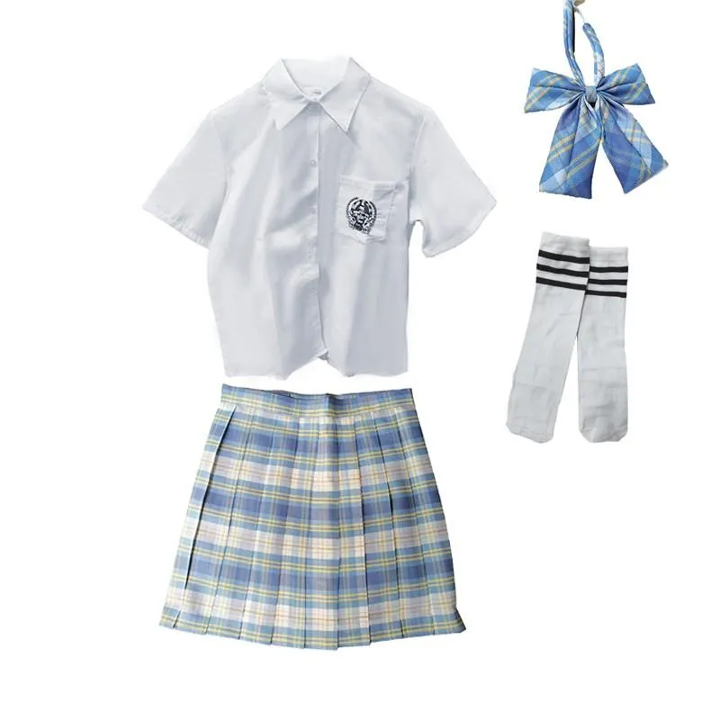 Slate Blue Plaid JK School Uniform Set