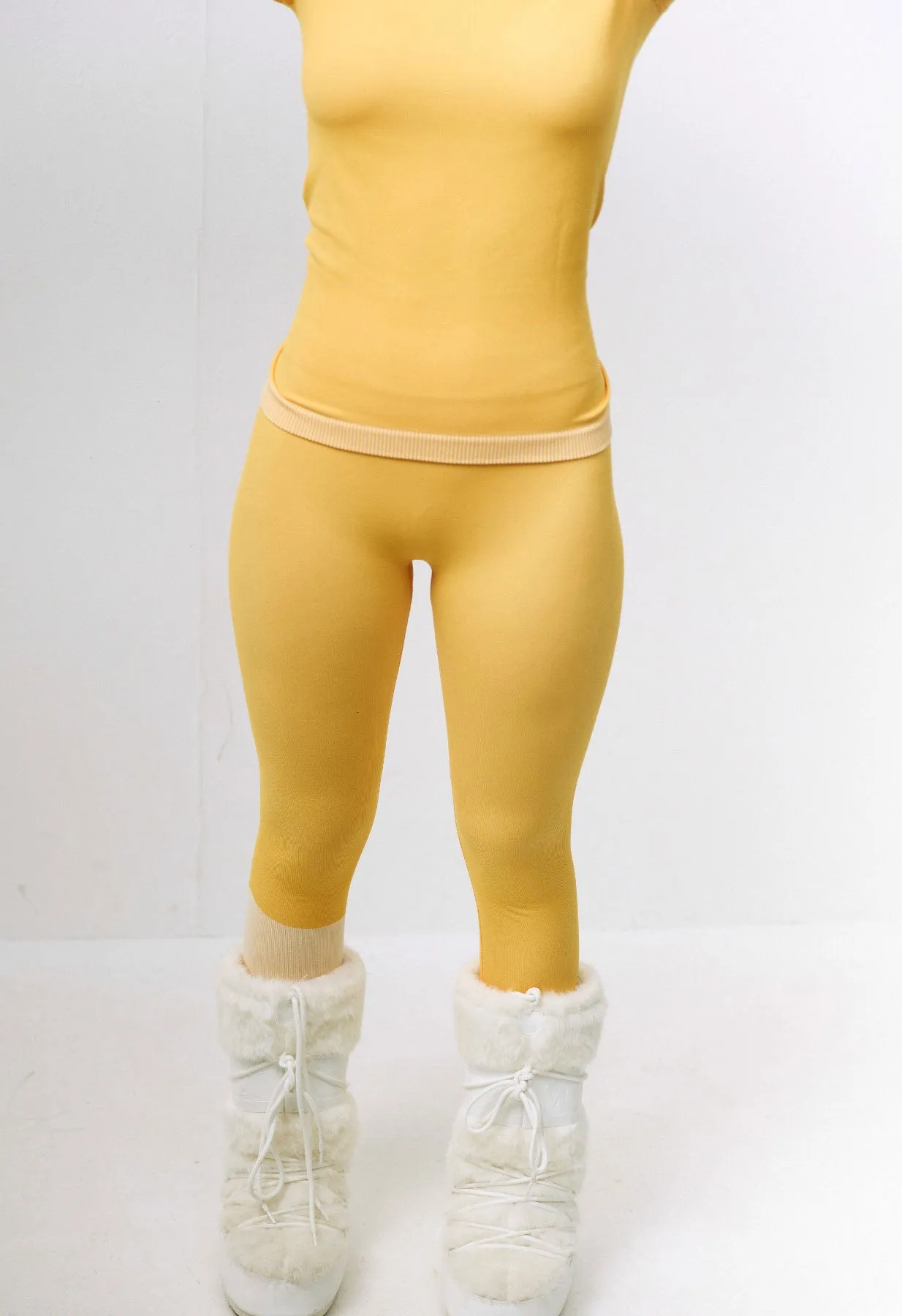 Sloobie Aspen Thermal Base Layer Leggings in Yellow