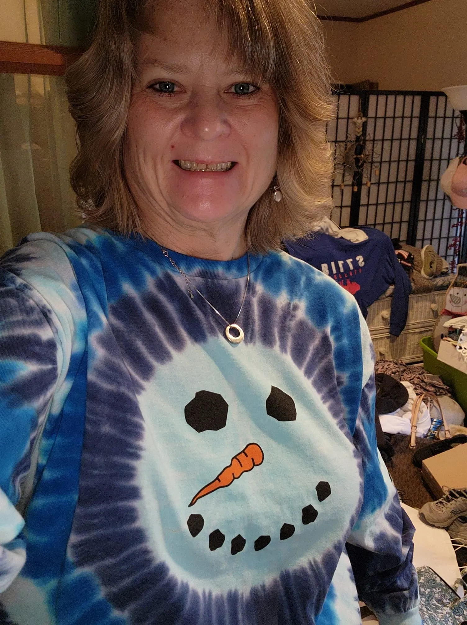 Snowman Long Sleeve Adult Tie Dye