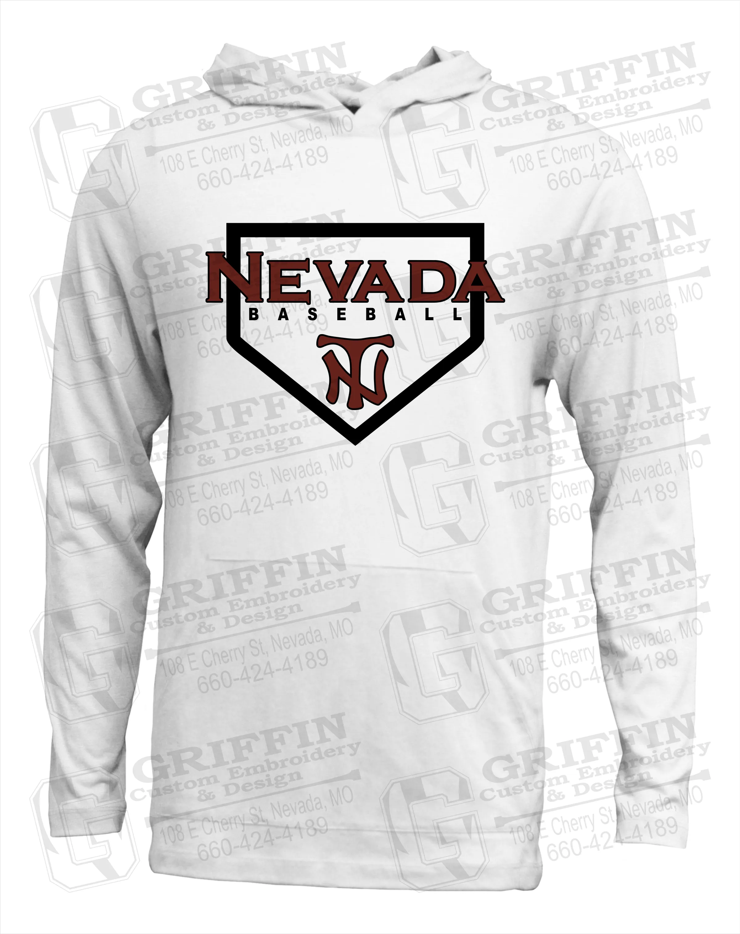 Soft-Tek T-Shirt Hoodie - Baseball - Nevada Tigers 21-S