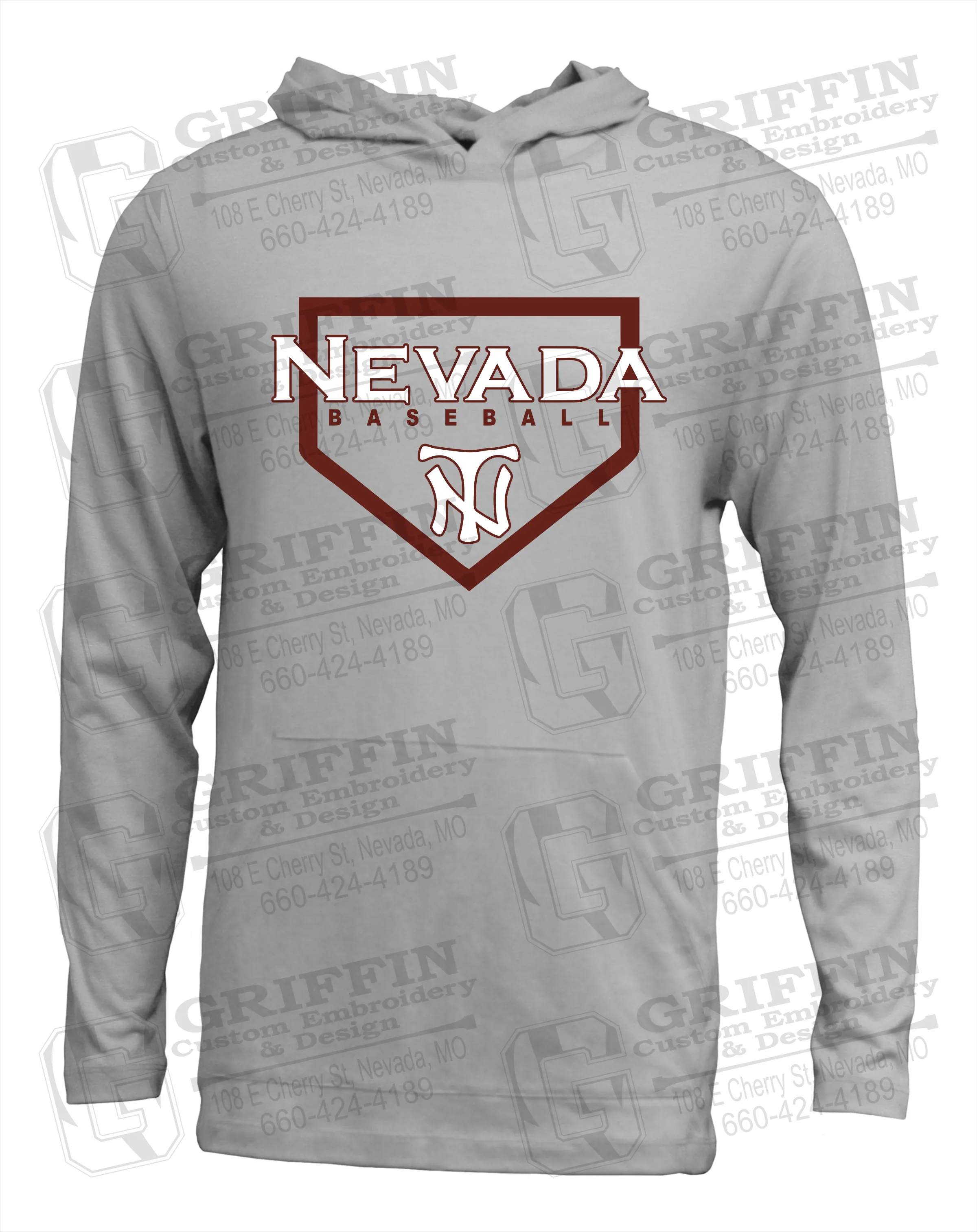 Soft-Tek T-Shirt Hoodie - Baseball - Nevada Tigers 21-S