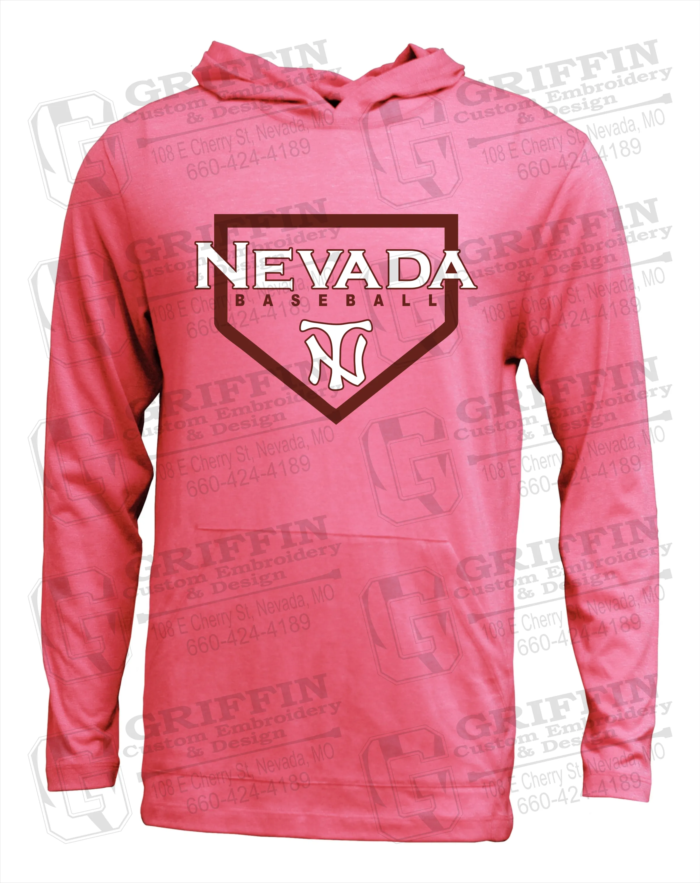 Soft-Tek T-Shirt Hoodie - Baseball - Nevada Tigers 21-S