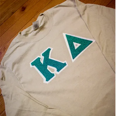 Sorority Glitter Lettered Long-Sleeve Shirt - G240 - TWILL