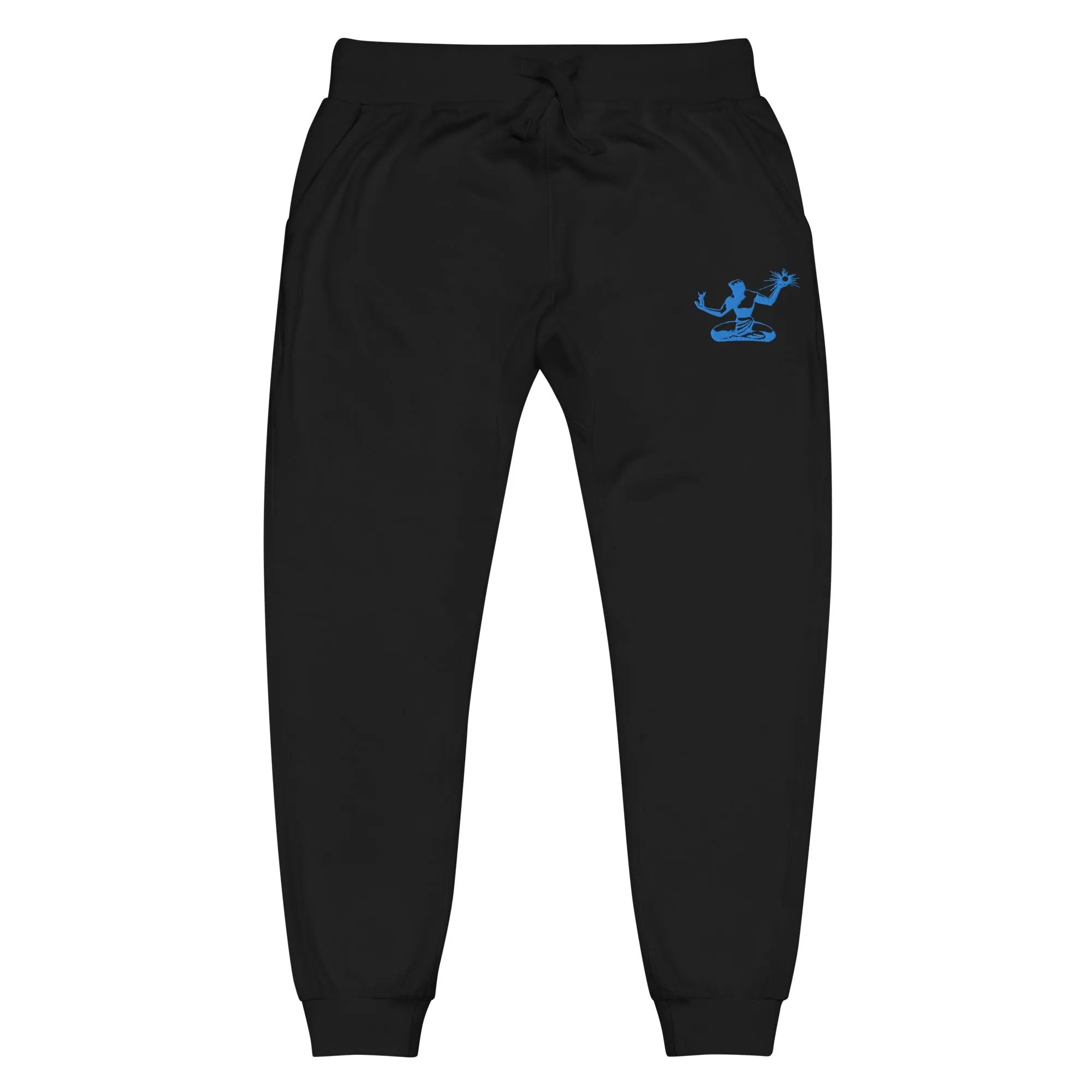 Spirit of Detroit Premium Embroidered Unisex Fleece Sweatpants - Black / Blue