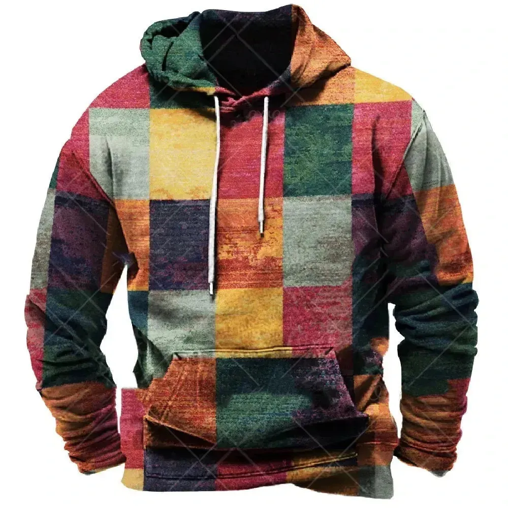 Spring And Autumn New Color Printed Hoodie Pullover sweatshirt Men